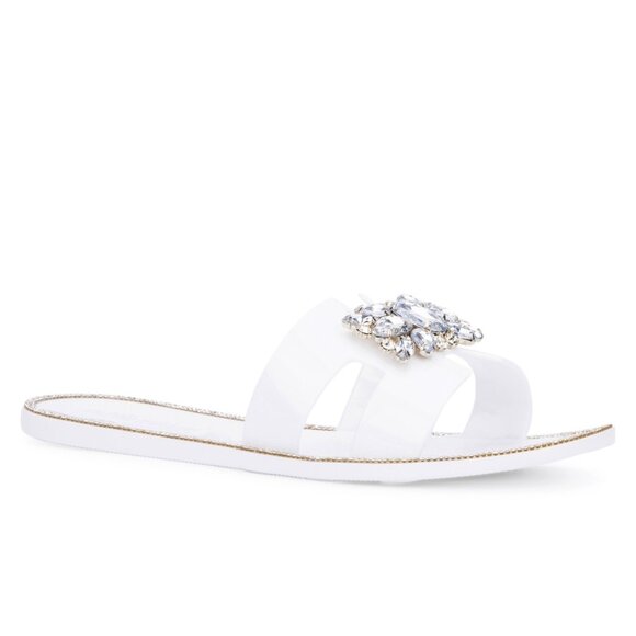 Olivia Miller Women S Kai Jelly Sandals - Fresh and Playful Elegance in White - Picture 1 of 7